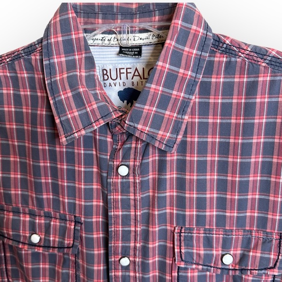 David Bitton ORIGINAL BUFFALO Plaid Vintage L/S Snap Front Western Style… - Picture 3 of 7